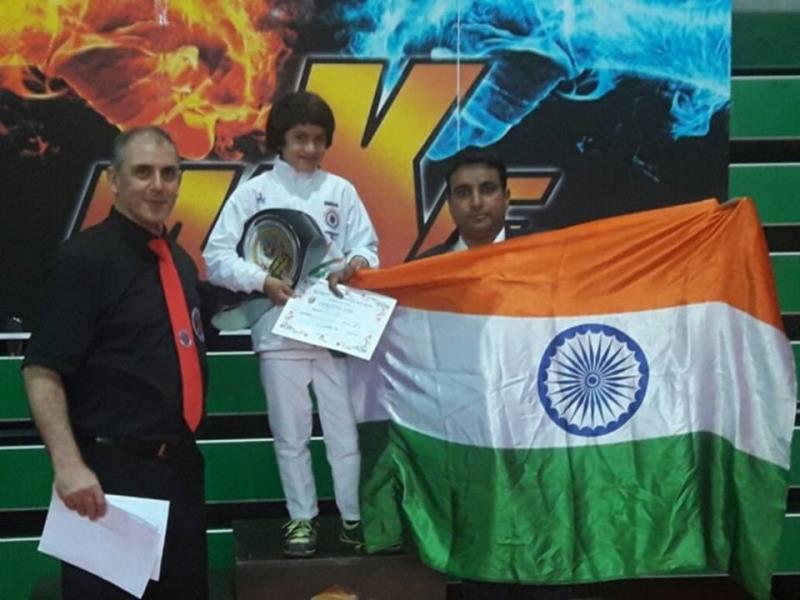 "Jewel in the Crown" Miss Tajamul Islam, 7 year old talented little brave heart studying in class II of Army Goodwill School, Bandipora, created history when she bagged “Gold Medal” in final match of World Sub Junior Kickboxing Championship held at Andriana, Italy on 09 November 2016. 